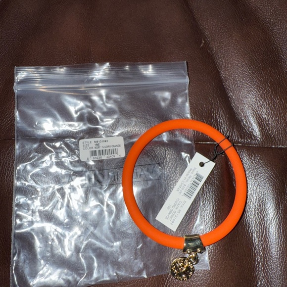 Marc By Marc Jacobs Jewelry - Marc By Marc Jacobs Fluorescent Orange Silicone and Gold Tone Bracelet NWT